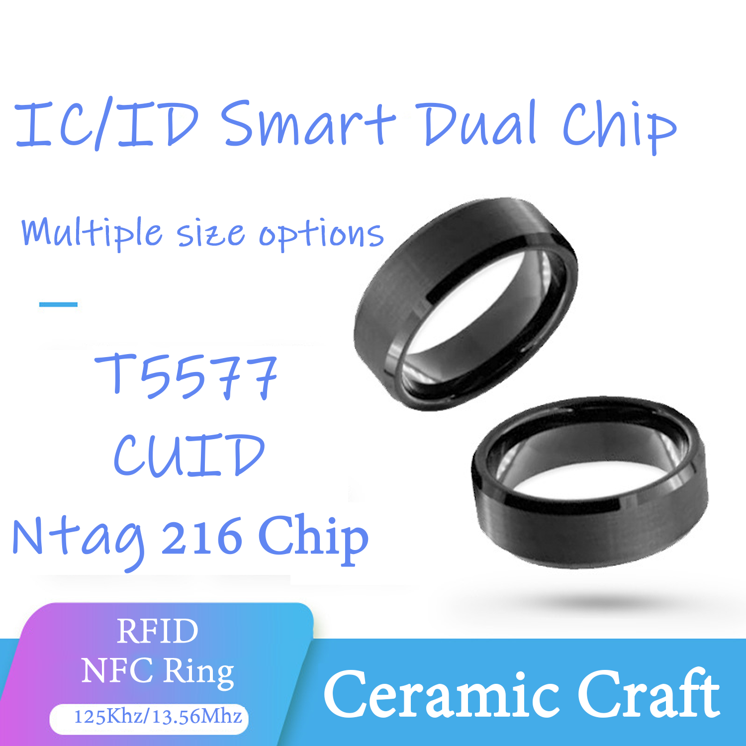 Smart Ring Nfc Pay - CUID T5577 المزدوج رقاقة استنساخ حلقة