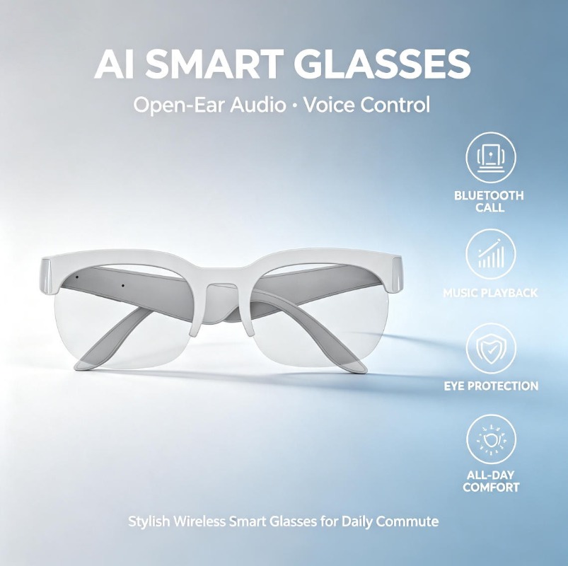 نظارات شمسية ذكية 2026 مع ميزة - مراجعة Smart Glasses Lens وسعره